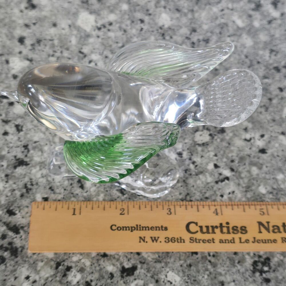 Arte Murano ICET Hand Blown Clear With Green Bird On Branch Figurine Venezuela‎ - Picture 6 of 8